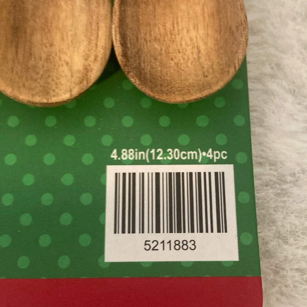 Sleigh Bell Bistro Wooden Spoons with Red Swirl Handles